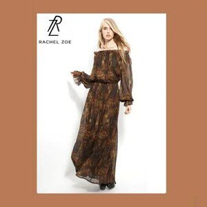 Rachel Zoe Maxi 100% Silk +Lined Size 2 Full-Length Peasant Long Dress